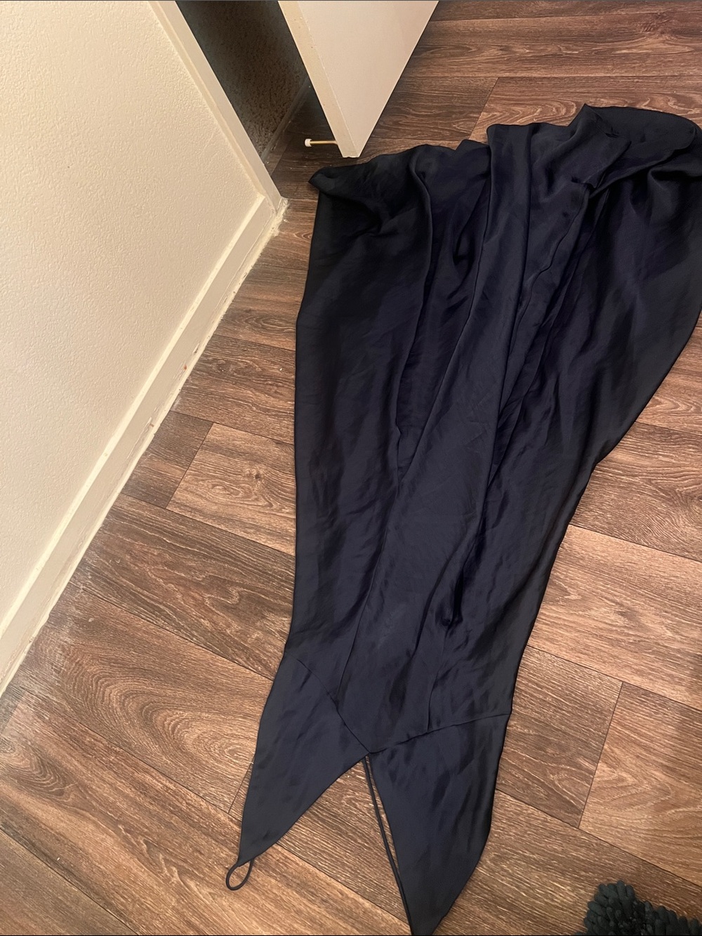 Zara Midnight Blue Satin Flared Skirt
